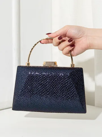 Elegante Mattierte PU Riss Abend Clutch Tasche Luxus Quadratische Hartschale Handtasche Mit Metallgriff Für Bankett Party Damen