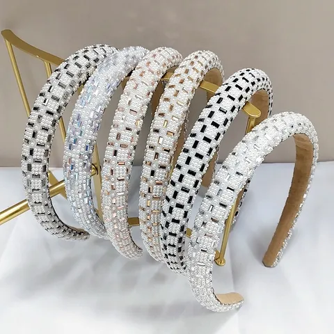 Elegante Strass Kunstmatig Kristal Haarband Voor Vrouwen Gewatteerde High Skull Top Haarreupel Luxe Parel Haaraccessoires Voor Bruiloft Feest
