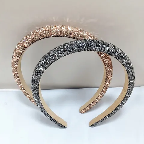 Cerchietto Sottile in Strass Lucido di Moda Stile Europeo di Lusso Elegante Fascia per Capelli in Cristallo Pave Accessori Donna
