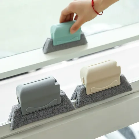 Window Track Cleaning Brush Detachable Crevice Corner Cleaner PP Handle Scouring Pad Dead Angle Clean Grooves Brush Home Daily Deep Cleaning Tool