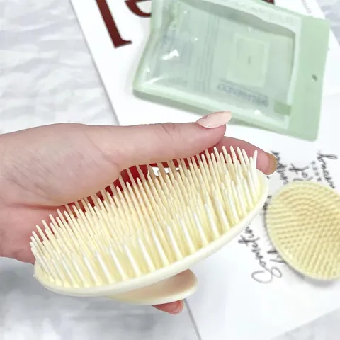 Scalp Massager Hair Washing Brush PE Resin Soft Bristle Head Massage Comb For Shower Home Bathroom Deep Cleaning Tool