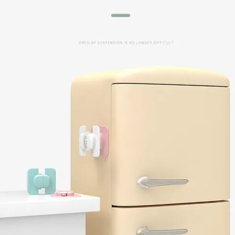 Japanse Stijl Baby Veiligheidsslot Koelkast Kast Deurklinken Kinderveilig Beveiliging Lijmslot Voor Huis Keuken Peuter