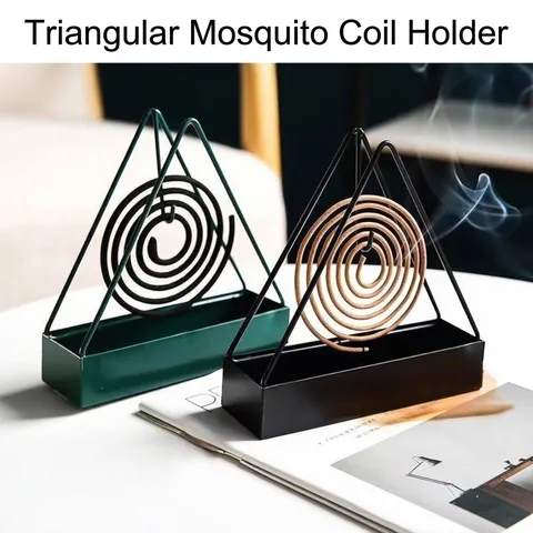 Modern Driehoek Metalen Muggenwerende Spiraalhouder Met Asbak Hangende Wierookbrander Geometrisch Brandvrij Decor Ornament