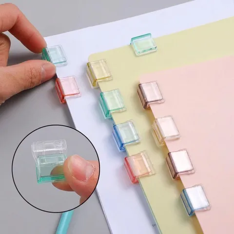 Transparent Candy Color Push Clips Paper Fastener Binder Clips Document Organizers For Office And School Stationery