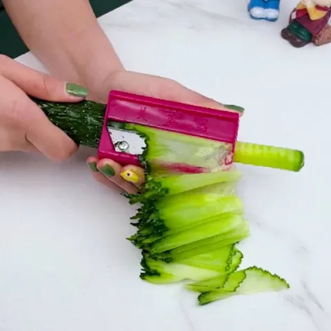 Manueller Kunststoff Gurkenschneider Anspitzer Stil Für Gesichtsmaske Schönheit Hautpflege Werkzeug Edelstahl Klinge Obst Gemüse Slicer Zufällige Farbe