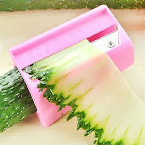 Manueller Kunststoff Gurkenschneider Anspitzer Stil Für Gesichtsmaske Schönheit Hautpflege Werkzeug Edelstahl Klinge Obst Gemüse Slicer Zufällige Farbe