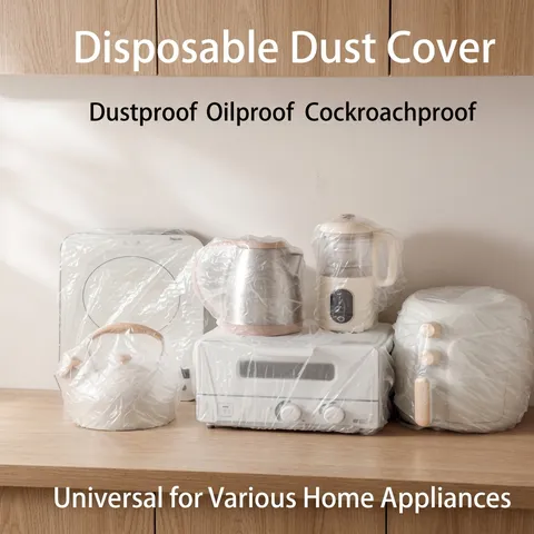 Universal Disposable Polyethylene Dust Covers Thickened Waterproof Elastic Kitchen Appliance Protection Covers For Rice Cooker Kettle
