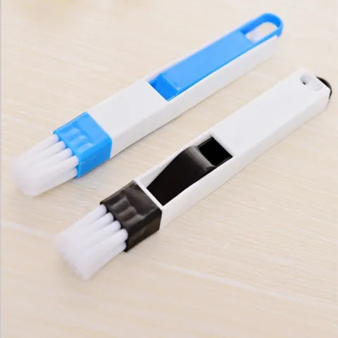Window Groove Cleaning Brush Two-In-One Handheld Crevice Cleaning Tool With Mini Dustpan Multi-Purpose Scrubber For Keyboard Windows Sliding Door Kitchen Household