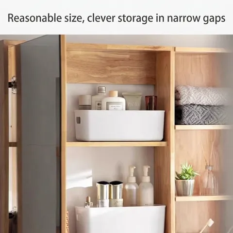 Caja de almacenamiento de escritorio engrosada de estilo japonés Organizador de cajones para maquillaje calcetines ropa interior Contenedor de plástico PP con asas
