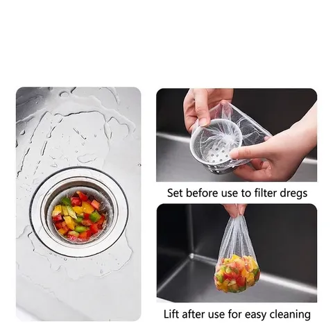Kitchen Sink Filter Mesh Bag Disposable Fine Mesh Sink Strainer Bag Anti-Blocking Garbage Filter Net For Home Kitchen Sink Drain