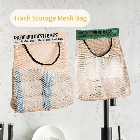 Wandmontierter Küchen Müllbeutel Aufbewahrung Netzbeutel Große Kapazität Plastiktütenhalter Spender Organisation Netzbeutel Haken