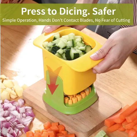 Manual Multifunctional Vegetable Chopper Dicer Hand Press Food Cutter Stainless Steel Blade Onion Potato Strip Slicer Kitchen Tool