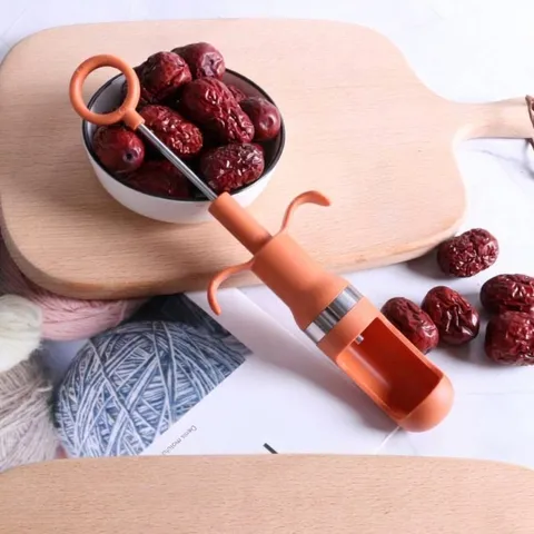 Manual Fruit Pitting Tool Stainless Steel Red Date Hawthorn Corer With Ergonomic Handle Kitchen Gadgets For Home Utility