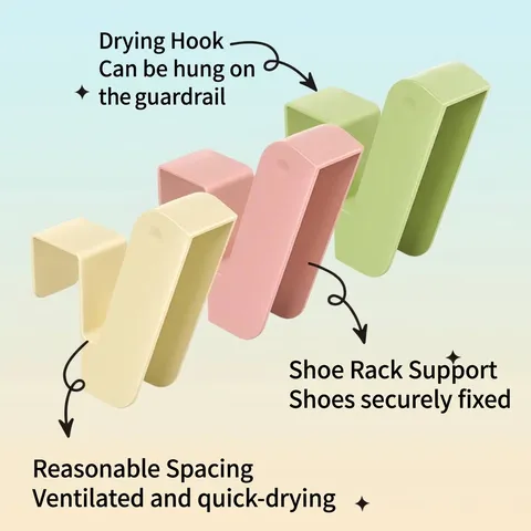 Multifunctional Balcony Shoe Drying Rack Portable Plastic Shoe Hanger For Windowsill Railing Modern Minimalist Shoe Storage Organizer Set