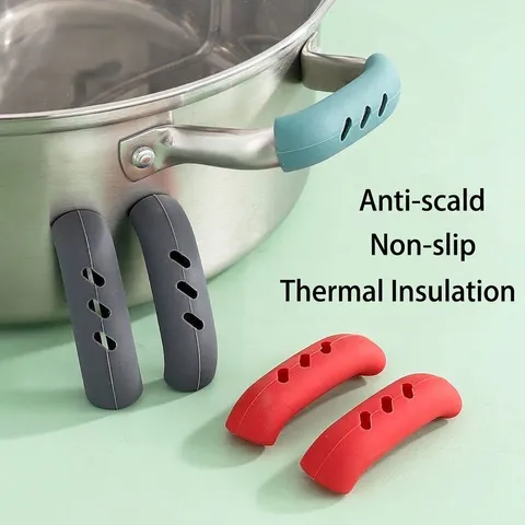 Siliconen Pot Handvat Cover Hittebestendig Anti-brandwond Antislip Keuken Kookgerei Accessoires
