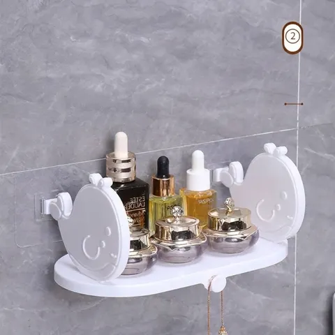 Walform Wandmontage Lagerregal Kunststoff Badezimmer Organizer Regal Ohne Bohren Küche Lagerhalter Mit Haken Modern Deko