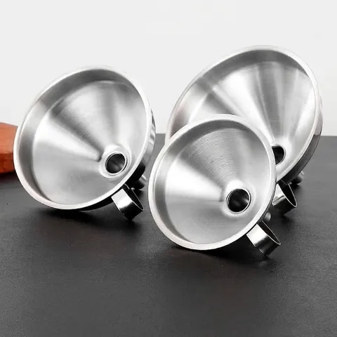 Embudo de Acero Inoxidable de Grado Alimenticio Con Mango de Malla de Filtro Extraíble Para Transferencia de Líquidos Aceite Vino de Cocina Mini Pequeño Mediano Grande