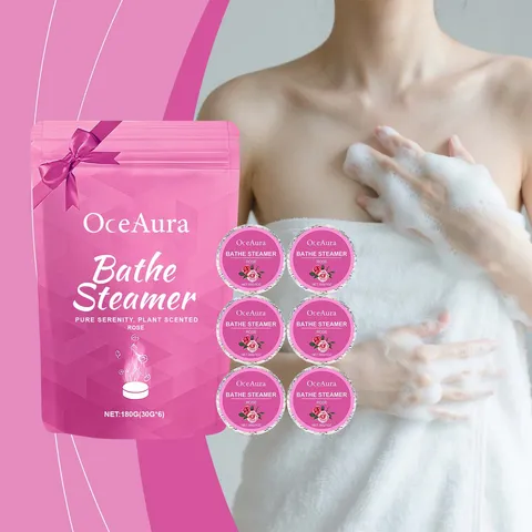 OCEAURA Rose Shower Steamers Aromatherapy Tablets Stress Relief Essential Oil Bathe Steamer Relaxing Spa Skin Cleansing Body Care