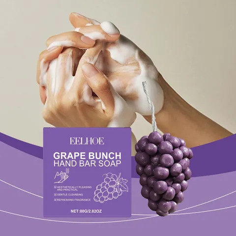 Savon à la Main en Forme de Grappe de Raisin Avec Extraits de Plantes Nettoyage Doux Savon Corporel Hydratant Soin de la Peau Parfumée