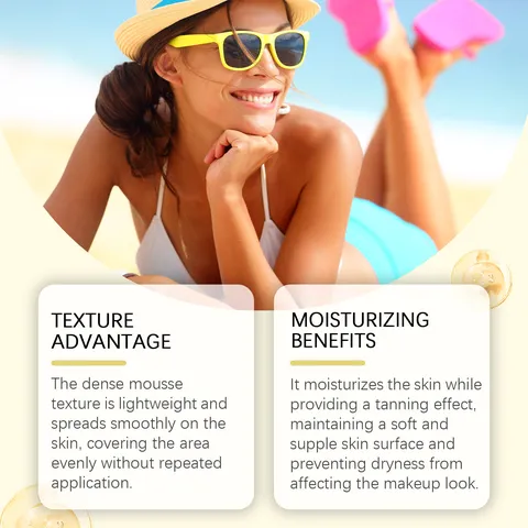 EELHOE Mousse Autobronceadora Oscura Mousse Hidratante Bronceador Corporal para un Brillo Natural Efecto Sol Cuidado de la Piel de Larga Duración
