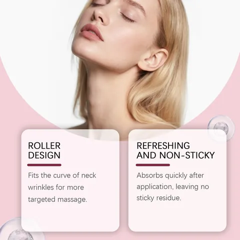 Peptide Lifting Neck Cream With V-Shaped Double Roller Massage Head Firming Smoothing Moisturizing Neck Care Product For Women