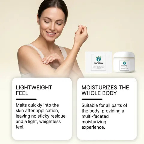 Laniska Crème Hydratante Corporelle Apaisante Lotion de Soin de la Peau Hydratante pour Soins Corporels Quotidiens Formule Non Grasse