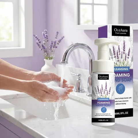OceAura Sapone per le Mani in Schiuma alla Lavanda Pulizia Delicata Idratante Schiuma Lavaggio Mani per Cucina Bagno Casa