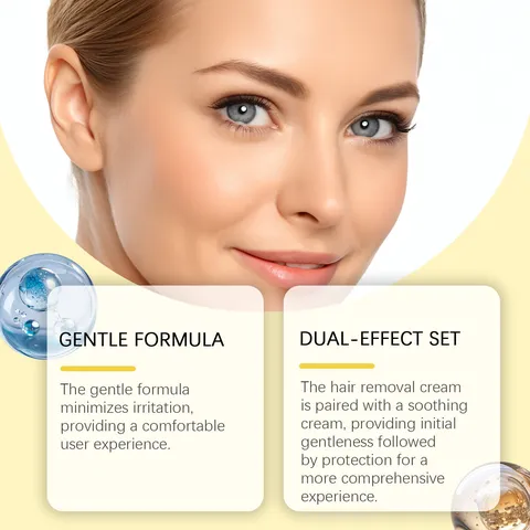 Kit de Crème Dépilatoire pour le Visage Formule Douce Pour Peaux Sensibles Épilation du Visage Efficace et Soin Apaisant Avec Ensemble de Grattoir