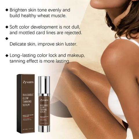 Zyvarn Suero Autobronceador Buildable Glow 50ml Tono de Piel Chocolate Bronce Hidratante Fórmula Suave Suero Autobronceador para Cuidado Diario