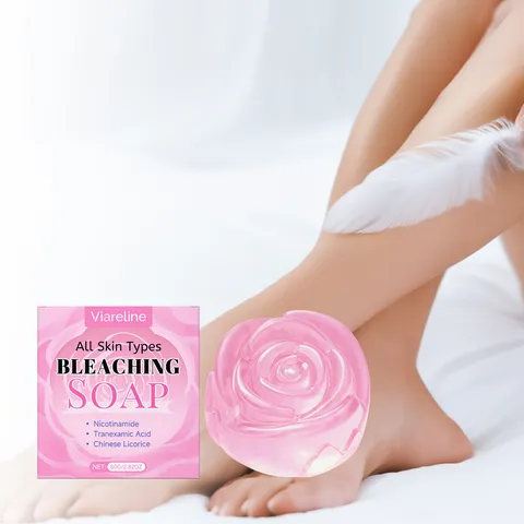 Viareline Rose Essential Oil Cleaning Soap Moisturizing Gentle Skin Cleanser Pink Rose Shape Flower Soap Body Wash For Women Daily Care