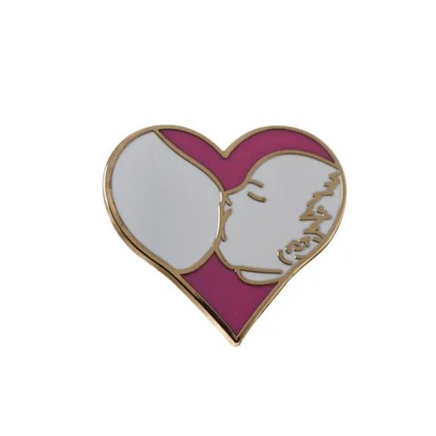 Creative Pink Heart Enamel Brooch For Mother's Day Gifting Cartoon Breastfeeding Alloy Badge Unisex Lapel Pin Jewelry Accessory