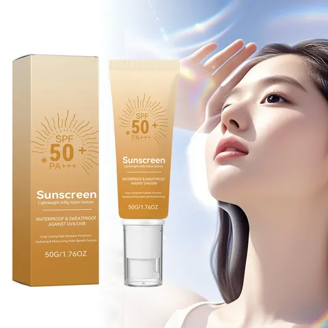 Crema Solare Protettiva Idratante Viareline SPF 50+ PA+++ Resistente all'Acqua e al Sudore Crema Corpo Protezione Solare Estiva Quotidiana per Uomo e Donna