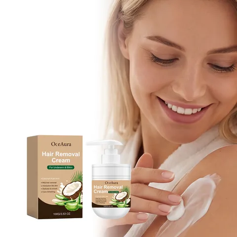 OCEAURA Coconut Aloe Vera Hair Removal Cream For Face Body Underarms Bikini Gentle Moisturizing Soothing Women Skin Care