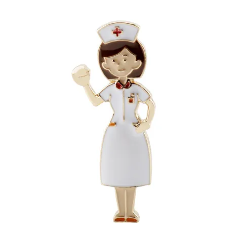 Spilla Creativa in Smalto a Tema Medico Cartone Animato Infermiera Dottore Ambulanza Stetoscopio Cuore ECG Pin Lega Distintivo Regalo