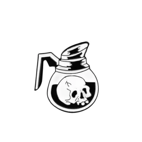 Cartoon Skull Enamel Pin Horror Teapot Pizza Skeleton Alloy Brooch Halloween Denim Badge For Clothes Backpack Accessory