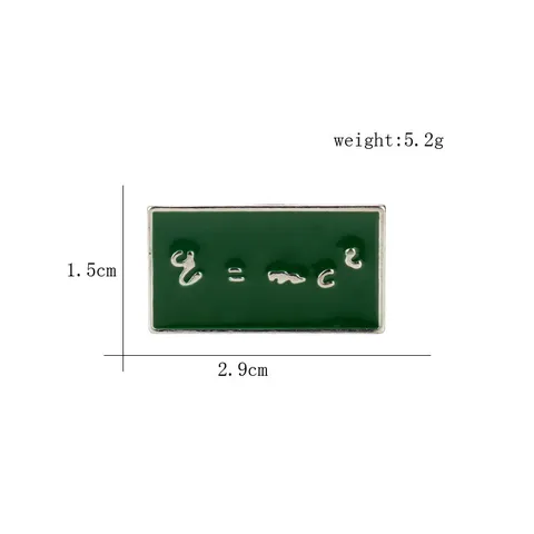 Scientific Einstein E-MC2 Physics Formula Enamel Pin Creative Geometric Rectangle Brooch Pin Gift For Students Teachers Science Lovers Alloy Jewelry