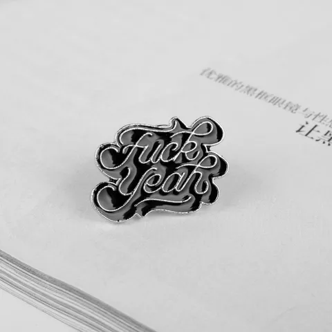 Funny Punk Enamel Pin Alloy Brooch Fuck Yeah Lettering Cloud Shape Badge For Backpack Hat Clothing Decoration Jewelry Gift