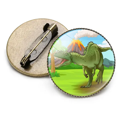 Cartoon Dinosaur Unicorn Football Alloy Glass Cabochon Jewelry Collection Necklace Keychain Brooch Ring Bracelet Set