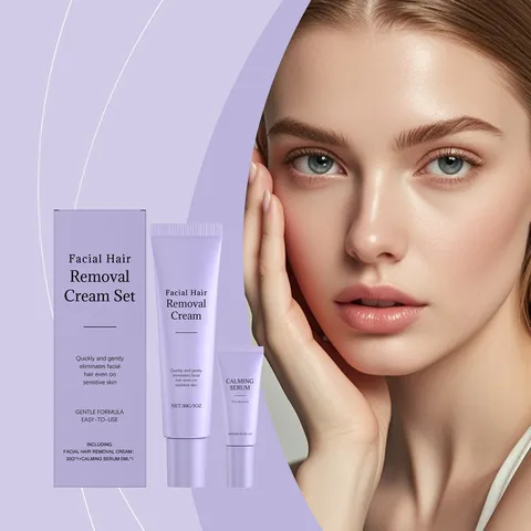 Gentle Facial Hair Removal Set Safe Nourishing Cream And Repairing Roller Essence Pack Sensitive Skin Treatment