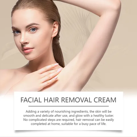 HOYGI Coconut Oil Facial Hair Removal Cream Gentle Irritation-Free Mustache Beard Remover For Men Women Sensitive Skin