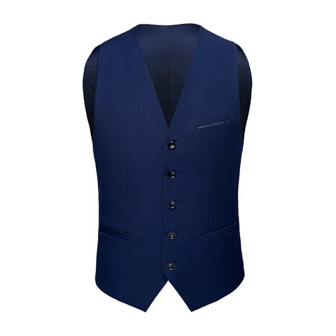 Men's Slim Fit V-Neck Suit Vest Business Casual Single Breasted Waistcoat For Wedding Party Formal Dress Top