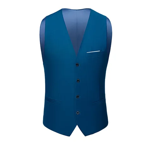 Men's Slim Fit V-Neck Suit Vest Business Casual Single Breasted Waistcoat For Wedding Party Formal Dress Top