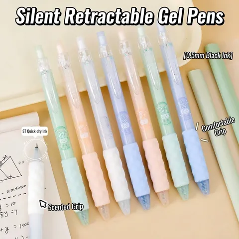 Aihao Penna Gel Silenziosa 0.5mm Punta ST Inchiostro Nero Impugnatura Profumata Asciugatura Rapida Per Ufficio E Scuola