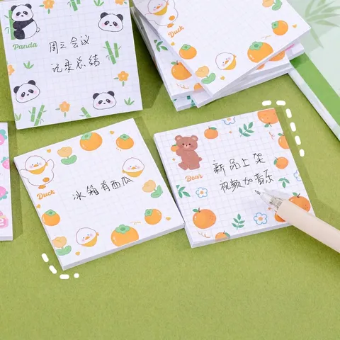 Simpatici Foglietti Adesivi a Forma di Animale e Frutta Bloc-notes a Quadretti Stampati Per Appunti Studenti Ufficio