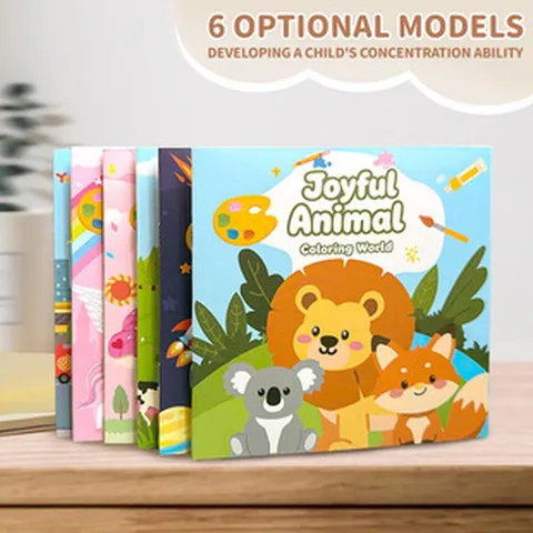 Libro da Colorare per Bambini a Tema Animali Spazio Traffico Disegno Fai-da-te Pittura Carta per Bambini Educazione Precoce