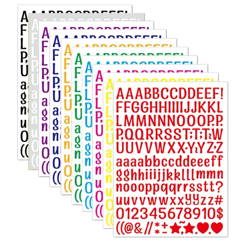 Colorful Alphabet Number Stickers Waterproof DIY Decals For Journaling Mug Gift Decoration Minimalist Style Labeling Multi Color Set