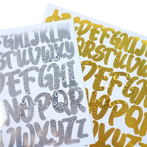 Waterproof Metallic Alphabet Number Stickers Gold Silver Foil Letter Decals For DIY Scrapbooking Party Table Decor