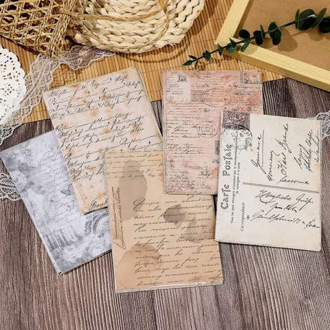 Vintage Scrapbook Material Paper Pack Retro Junk Journal Background Paper Floral Old Letter Ephemera For DIY Journaling Supplies