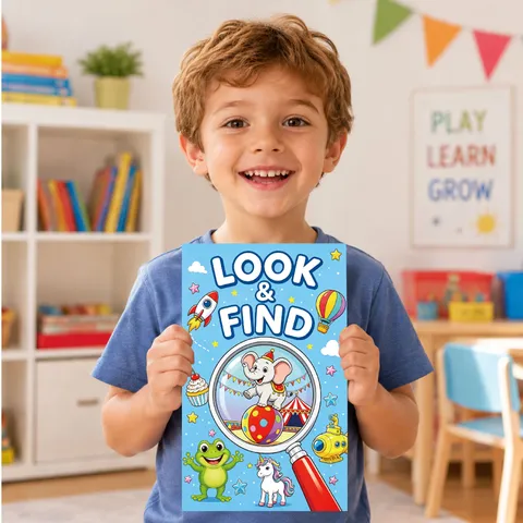 Libro di Attività Look And Find per Bambini Allenamento dell'Osservazione Libro di Giochi Colorare e Contare per Bambini Educazione Precoce