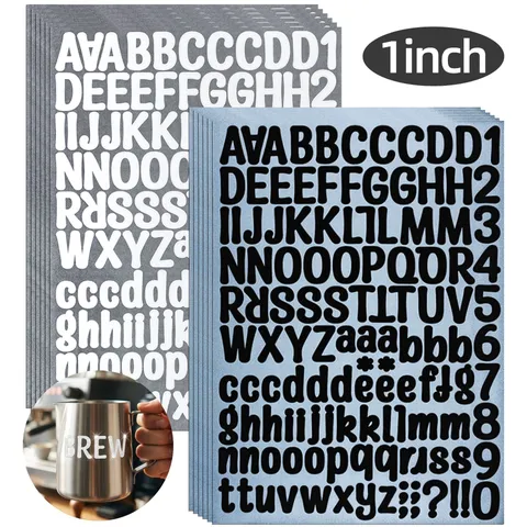 Vinyl Glitter Alphabet Number Stickers Self Adhesive Letter Decals For Water Bottles Mailbox Party Home Decoration DIY Crafts